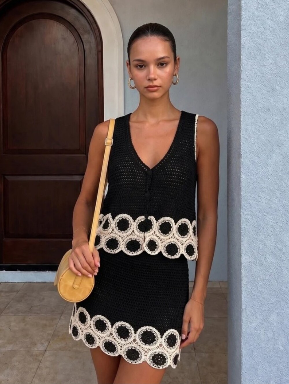 Crochet Vest & Mini Skirt Set - Picture 3 of 11